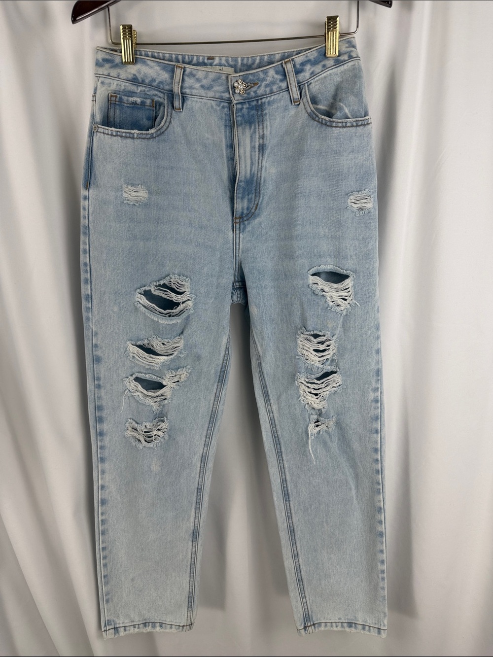 KanCan Light Blue Distressed Boyfriend Jeans